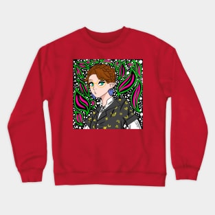 the magic elf in kawaii patterns of night Crewneck Sweatshirt